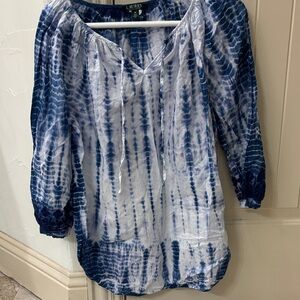 Ralph Lauren Indigo Tie-Dye Blouse